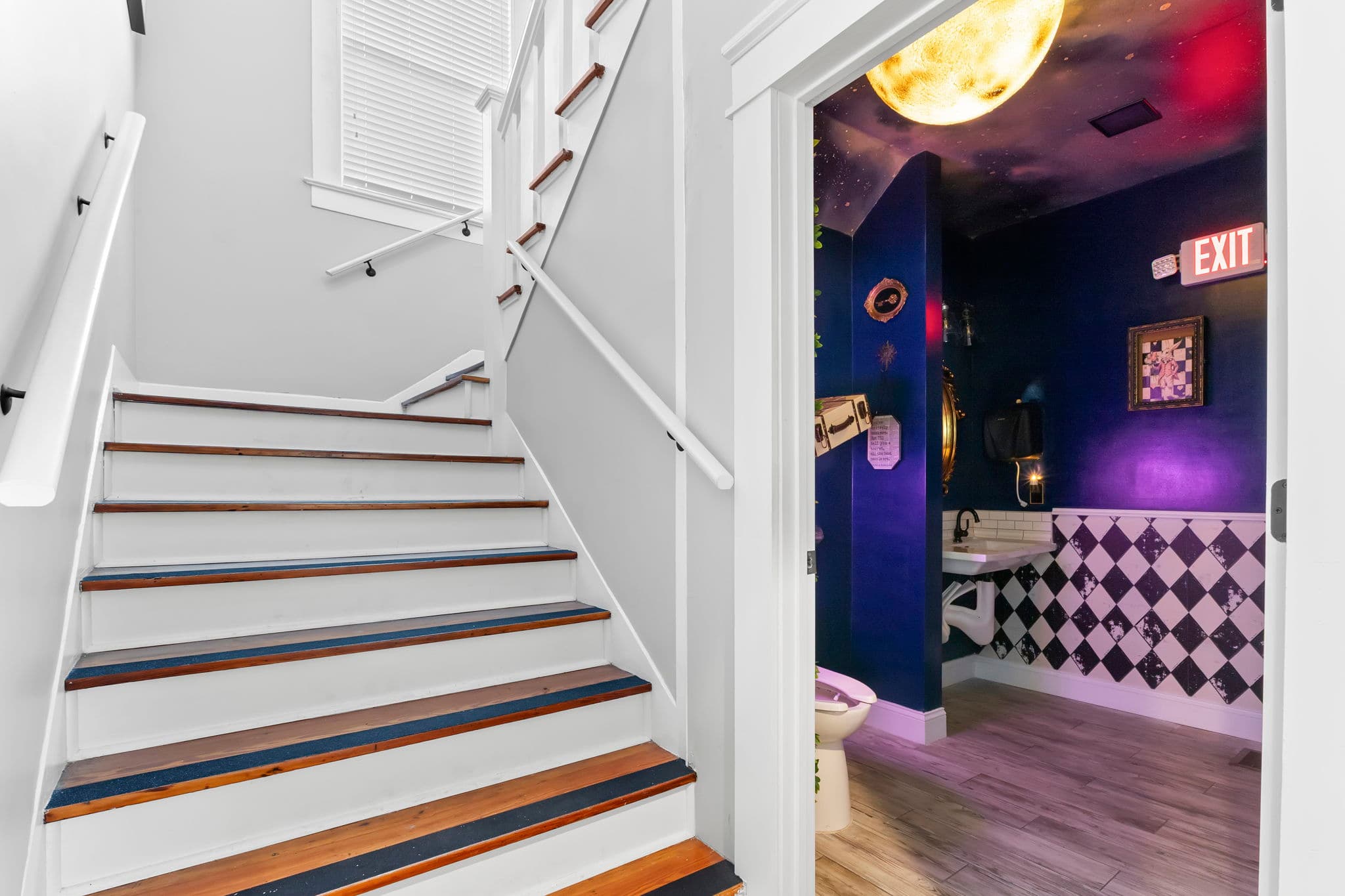 Stairway to upstairs rooms